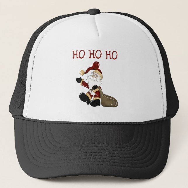Santa HO HO Tshirts und Geschenke Truckerkappe (Vorderseite)