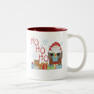 Santa Ho Ho Tshirts und Geschenke Zweifarbige Tasse