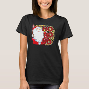 Santa Ho Ho Vintag Leopard Buffalo Kariert T-Shirt