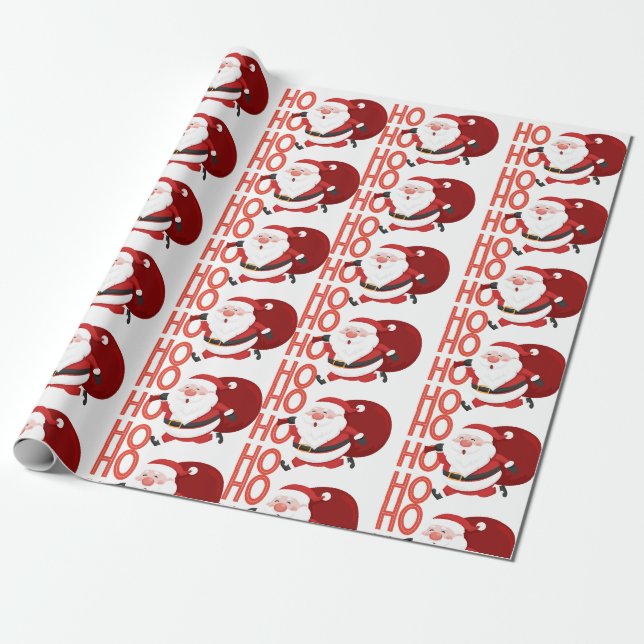 Santa Ho Ho Weihnachtswrapping Paper Geschenkpapier (Ungerollt)