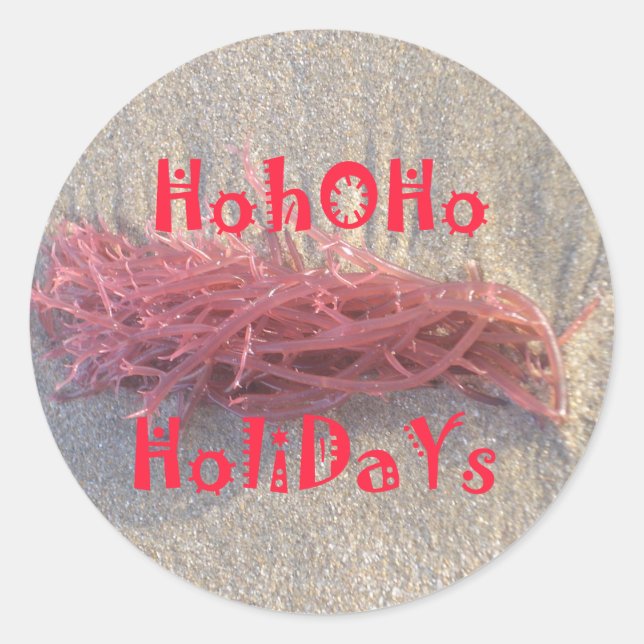 Santa HoHoHo Frohe Weihnachten aus den Farben am S Runder Aufkleber (Vorderseite)