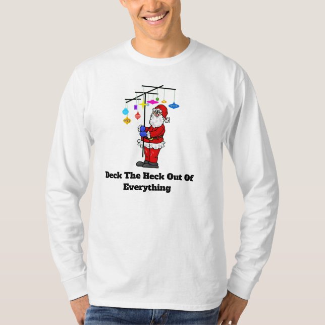 Santa Holding dekorierte Antenne Weihnachtsfeierta T-Shirt (Vorderseite)