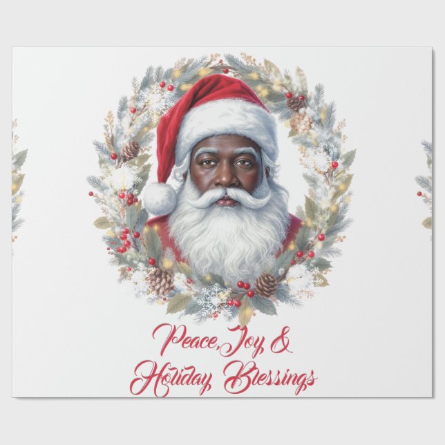 Santa Holiday Blessings Flat Card Geschenkpapier (Flach)