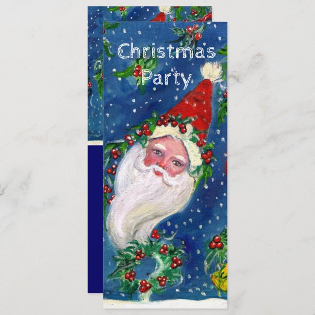 SANTA, HOLLYBERRY CROWNS CHRISTMAS PARTY Program Einladung (Vorne/Hinten)