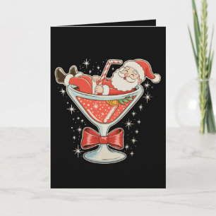 Santa Hot Mess Martini Glas Weihnachten Xmas Karte