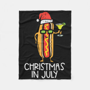 Santa Hotdog Weihnachten im Juli Sommer Xmas Essen Fleecedecke
