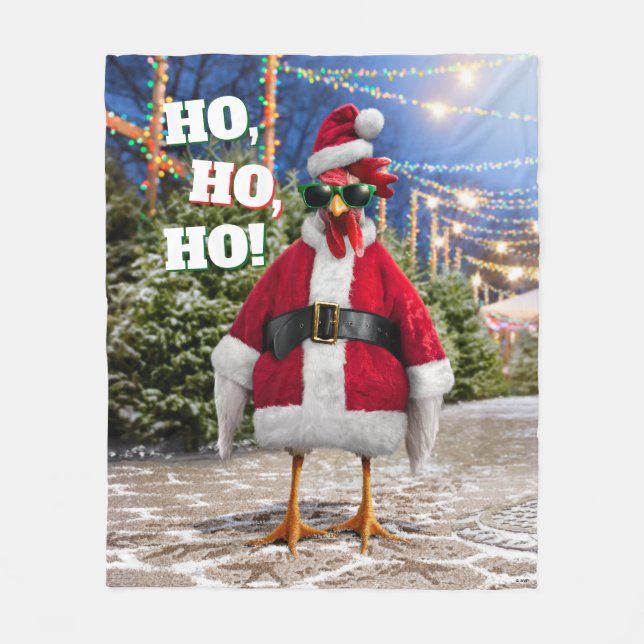 Santa Huhn Fleecedecke (Vorderseite)