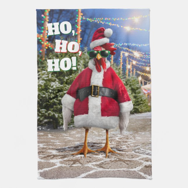 Santa Huhn Geschirrtuch (Vertikal)