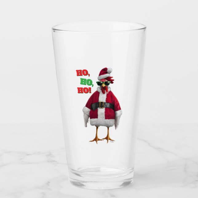 Santa Huhn Glas (Vorderseite)
