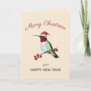 Santa Hummingbird Feiertagskarte
