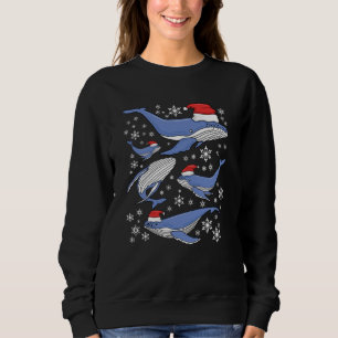 Santa Humpback Wale & Snowflake Weihnachten Sweatshirt