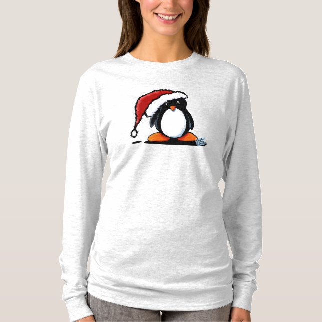 Santa Humphrey Penguin (dunkle Bekleidung) Shirt (Vorderseite)