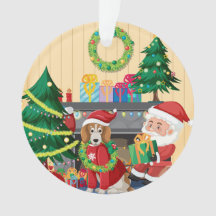 Santa & Hund am Kamin – Gemütliches Weihnachten