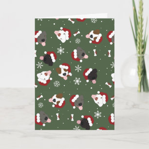 Santa Hunde auf Grün Karte