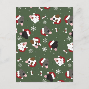 Santa Hunde auf Grün Postkarte