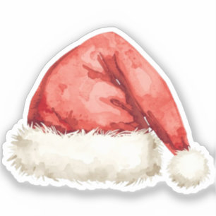 Santa-Hut-Aufkleber Klassische Feiertags-Doodle Aufkleber