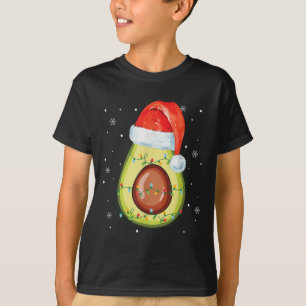 Santa-Hut Avocado Frohe Weihnachten Veganer Pyjama T-Shirt