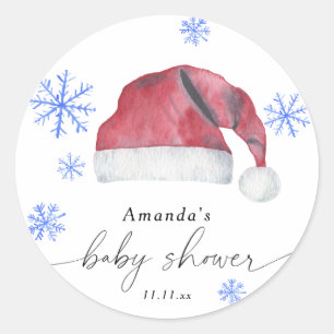 Santa Hut - Babyparty Runder Aufkleber