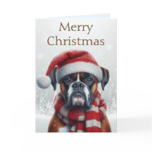Santa Hut Boxer Hund Weihnachten