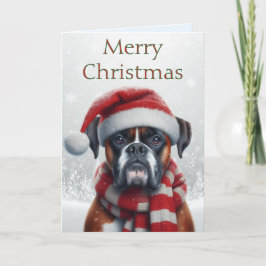 Santa Hut Boxer Hund Weihnachten