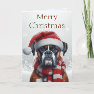 Santa Hut Boxer Hund Weihnachten