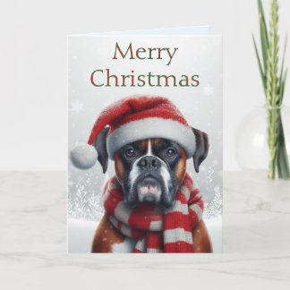 Santa Hut Boxer Hund Weihnachten