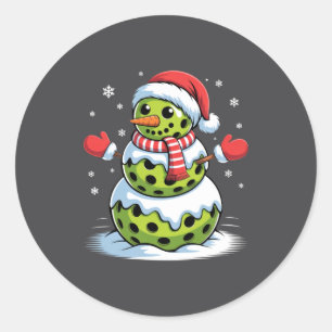 Santa Hut Ckleball Schneemann Weihnachten Männer F Runder Aufkleber