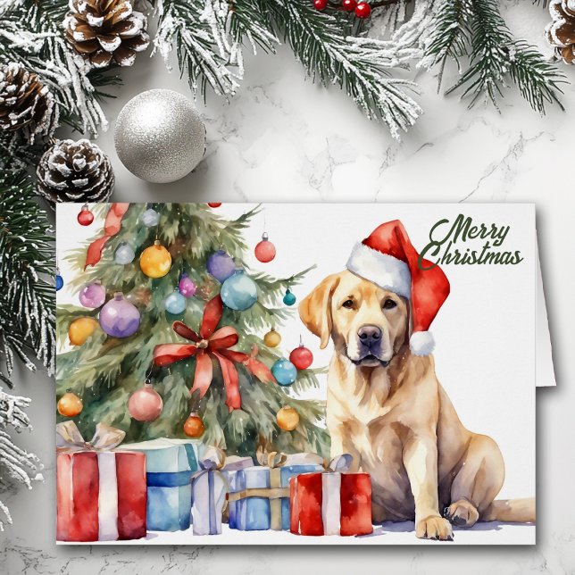 Santa-Hut Gelber Labrador Retriever Weihnachten (Von Creator hochgeladen)