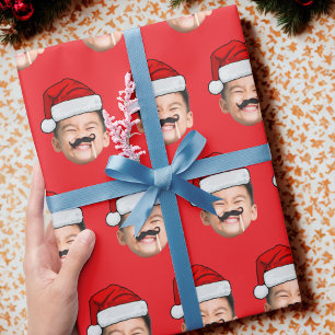Santa-Hut-Gesicht-Geschenkpapier, individuelles Ge Geschenkpapier