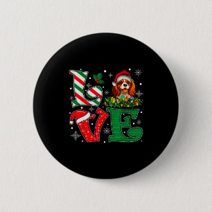 Santa Hut Liebe Cavalier King Charles Spaniel Hund Button