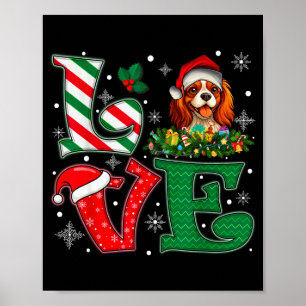 Santa Hut Liebe Cavalier King Charles Spaniel Hund Poster