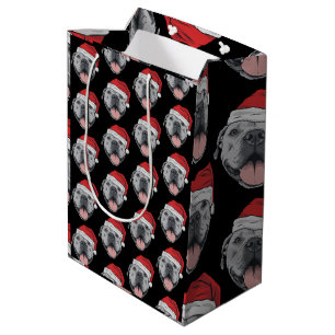 Santa-Hut Pitbull Pit Weihnachten Xmas Haustier Hu Mittlere Geschenktüte