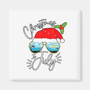 Santa Hut Sungles Sommerferien Weihnachten im Juli Magnet