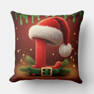 Santa-Hut-Weihnachten Buchstabe L Kissen