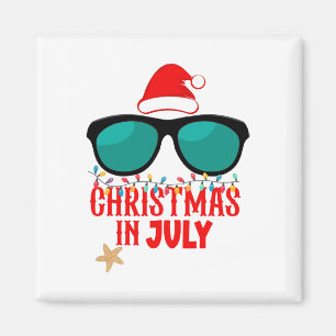Santa Hut Weihnachten im Juli Sonnenbrille Sommer  Magnet