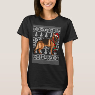 Santa-Hut Xmas Deutscher Schäferhund hässliches We T-Shirt