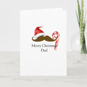Santa-Hut-Zuckerrohr-Brauner-Schnurrbart-Vater-Wei Karte
