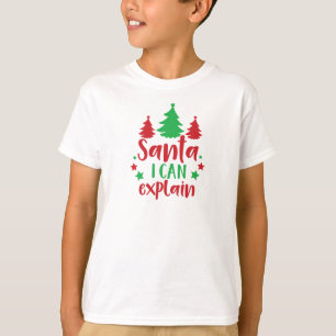 Santa I kann erklären, Bäume, Sterne, Weihnachten, T-Shirt