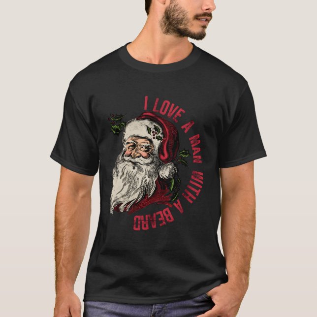 Santa I Liebe A mit Bart T-Shirt (Vorderseite)