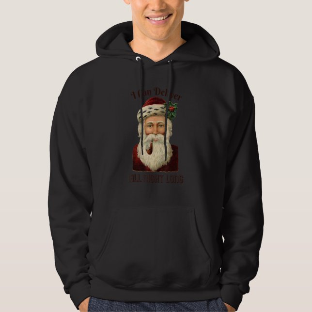 Santa I liefert die ganze Nacht lang schmutzigen W Hoodie (Vorderseite)
