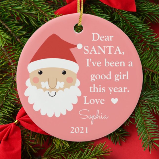 Santa I war ein gutes Girl-Foto Weihnachten Keramik Ornament (Von Creator hochgeladen)