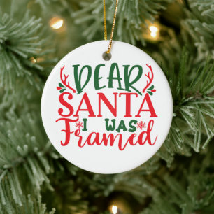 Santa I war Gerahmt - personalize - Christmas Keramik Ornament