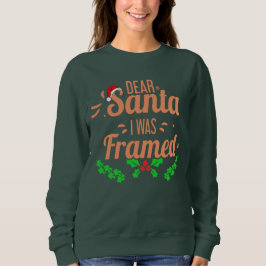 Santa I war Gerahmt Winter Xmas Weihnachten Sweatshirt