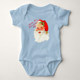 Santa I war gut personalize Christmas Baby Strampler