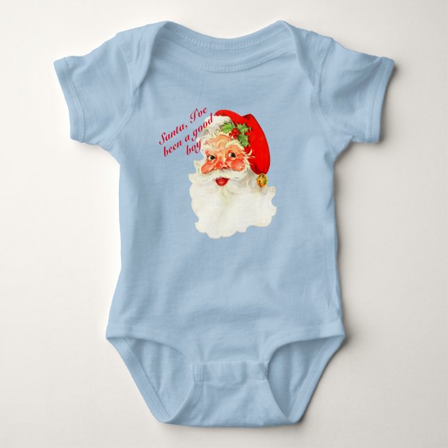 Santa I war gut personalize Christmas Baby Strampler (Vorderseite)