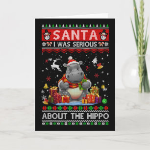 Santa ich war ernst gemeint mit dem Nilpferd Lusti Karte