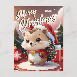 Santa Igel Frohe Weihnachten für mich Gruß Postkarte