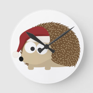 Santa Igel Runde Wanduhr