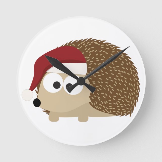 Santa Igel Runde Wanduhr (Vorderseite)