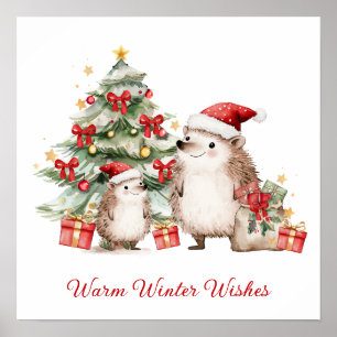 Santa Igel Weihnachtswünsche Poster